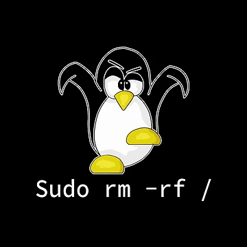 Artwork thumbnail, Tux Linux Penguin Sudo Rm Rf Programmer Developer Hacker by madisonbau