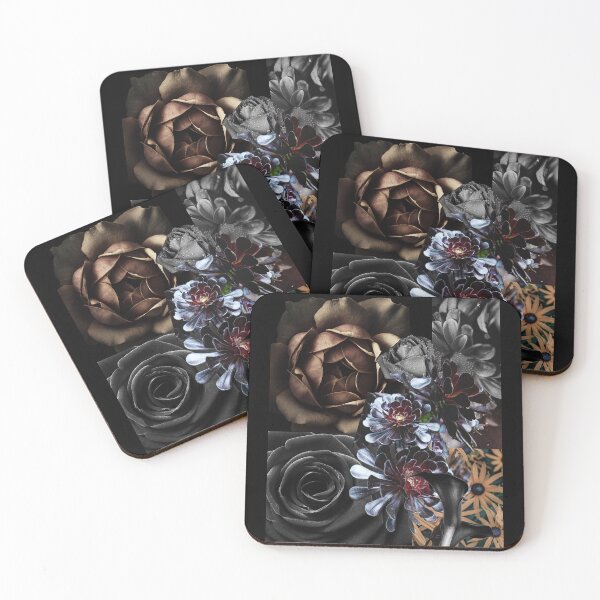 Item preview, Black Goth Flowers Digital Collage Design designed and sold by EarthArtDesigns.