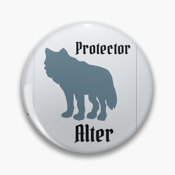 Item preview, Wolf Protector Animal Alter Graphic Grey on White/Midnight Blue designed and sold by GladBlackLamb.