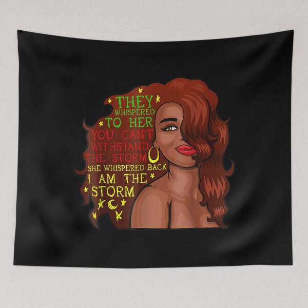 Item preview, Black History Month African Woman Afro I Am The Storm  designed and sold by bessiey23.