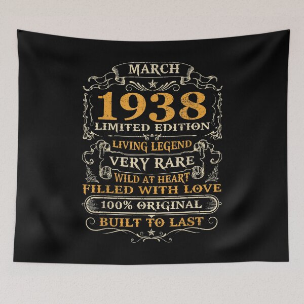 Item preview, 84th Birthday Gift 84 Years Old Retro Vintage March 1938  designed and sold by jennifera11.