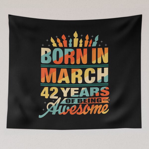 Item preview, March 1980 42 Year Old 42nd Birthday Gifts Candle Graphic  designed and sold by bessiey23.