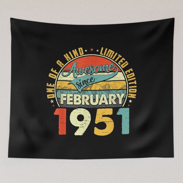 Item preview, Born In February 1951 71st Birthday Gift Retro 71 Years Old  designed and sold by cysandy.