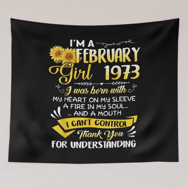 Item preview, I'm A February Girl 1973 Sunflower 49th Birthday  designed and sold by cysandy.
