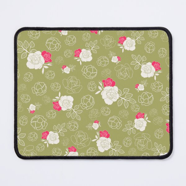 Item preview, GEOMETRIC GREEN ROSES FLORAL PATTERN designed and sold by sheseddit.