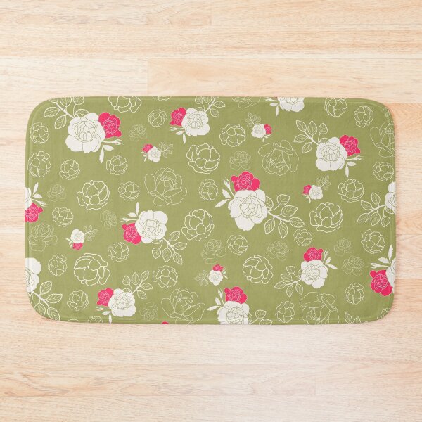 Item preview, GEOMETRIC GREEN ROSES FLORAL PATTERN designed and sold by sheseddit.