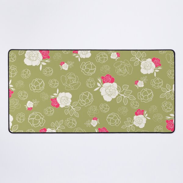 Item preview, GEOMETRIC GREEN ROSES FLORAL PATTERN designed and sold by sheseddit.