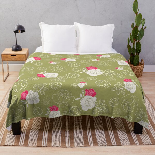 Item preview, GEOMETRIC GREEN ROSES FLORAL PATTERN designed and sold by sheseddit.