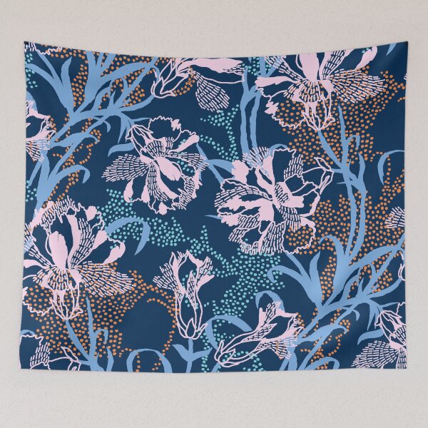 Item preview, Pink and Navy Tropical Carnation designed and sold by Carolina Diaz.