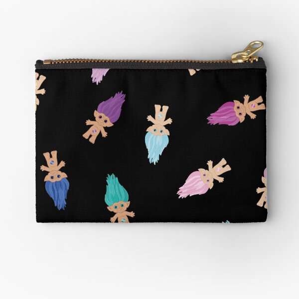 Lots of Lucky Trolls Black Zipper Pouch