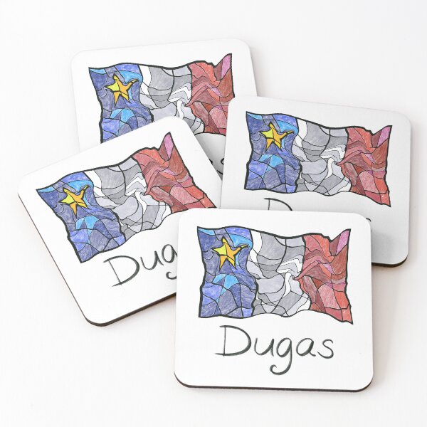 Item preview, Acadian Flag pastel liquid mosaic Dugas  - Drapeau acadien mosaïque liquide pastel vitrail Dugas designed and sold by ColoursOfFrance.