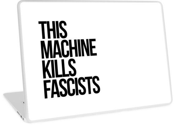 this machine kills fascists sticker mac