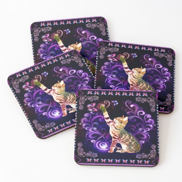 Item preview, Bengal Cat floral frame purple designed and sold by VickyCloset.