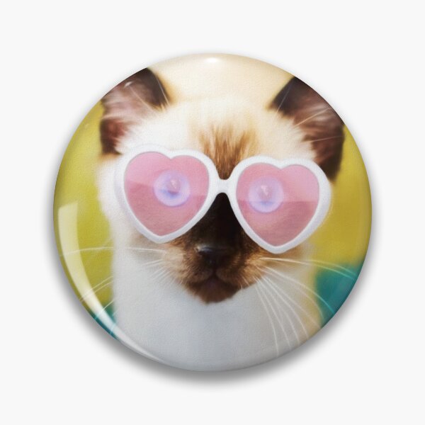Item preview, Cute Siamese Kitten with Pink Heart Sunglasses designed and sold by MarikaJohnson.
