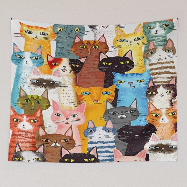 Item preview, Multicolored Cat Art designed and sold by VickyCloset.