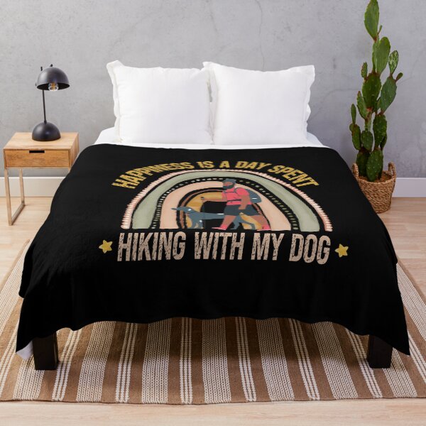 Item preview, Happiness Is A Day Spent Hiking With My Dog Funny Watercolor Sunset Hiking Dog Lovers Gift designed and sold by pedrored369.