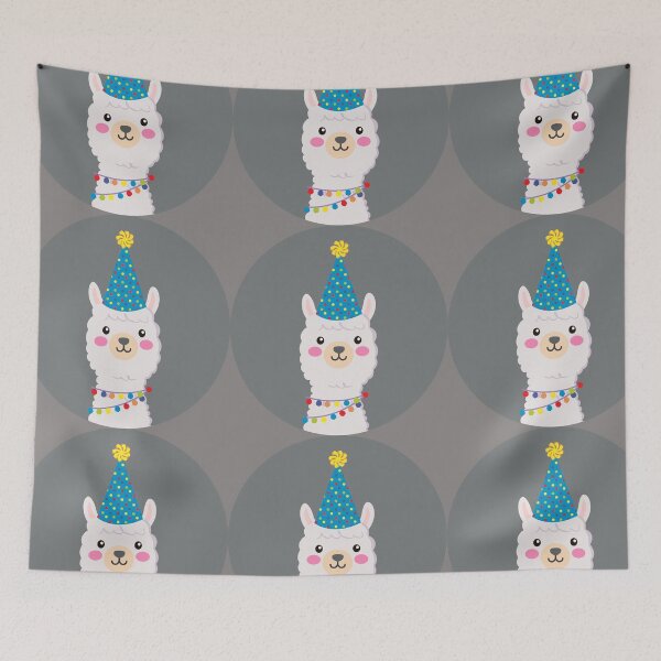 Item preview, llama party,  llama, llama with hat, friends, kawaii llama, party, cute llama party designed and sold by Terevela.