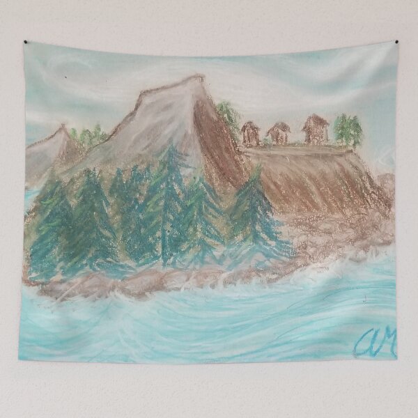 Item preview, Waterside Mountainside Scene designed and sold by Annas-art98.