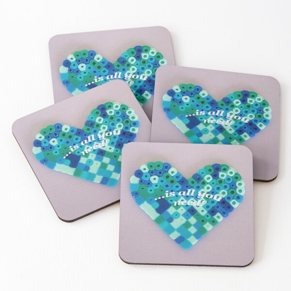Item preview, Blue-Green Bead Heart with text "...is all you need!" designed and sold by Rod Raglin.