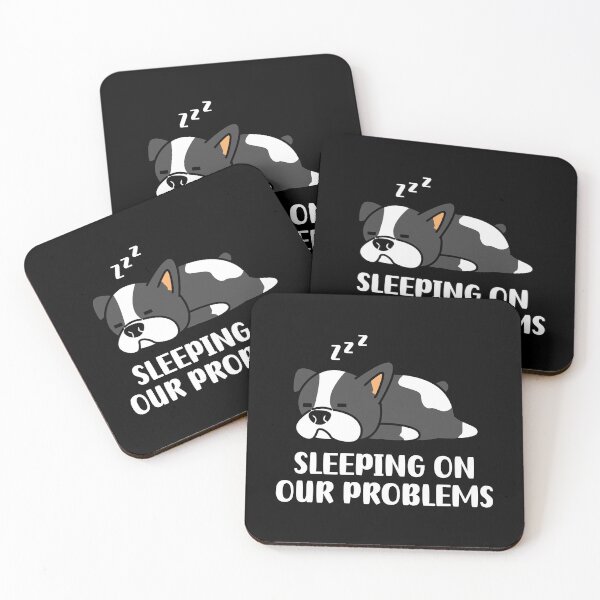Item preview, Sleeping On Our Problems | Boston Terrier Sleeping | Dog Sleeping designed and sold by LifeMessages.