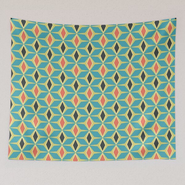 Item preview, Demantur, Mid Mod Retro Diamond Geometric Patterns - Retro Color Scheme designed and sold by BesanoStyle.