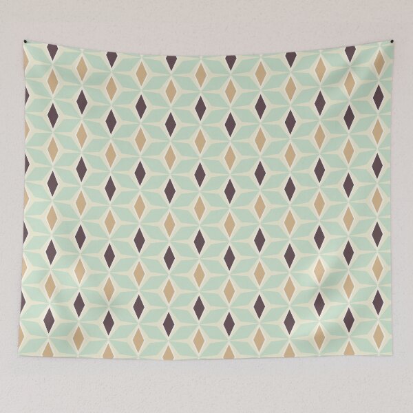 Item preview, Demantur, Mid Mod Retro Diamond Geometric Patterns - Retro Color Scheme designed and sold by BesanoStyle.