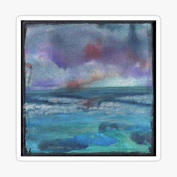 vintage ocean veiw Sticker