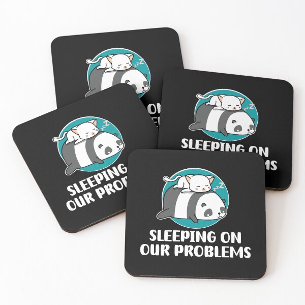 Item preview, Sleeping On Our Problems | Sleeping Panda Bear And Cat designed and sold by LifeMessages.