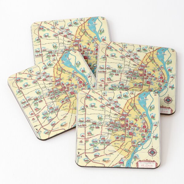 Item preview, 1940 Vintage Map of St. Louis, Missouri designed and sold by Gin  Neko.