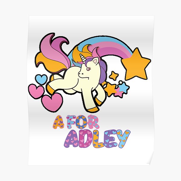 "a for adley " Poster for Sale by CandyBowsuk Redbubble