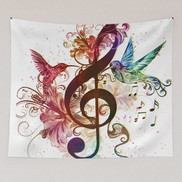 Item preview, Music and Humingbird vetor  designed and sold by MatildaWatson.