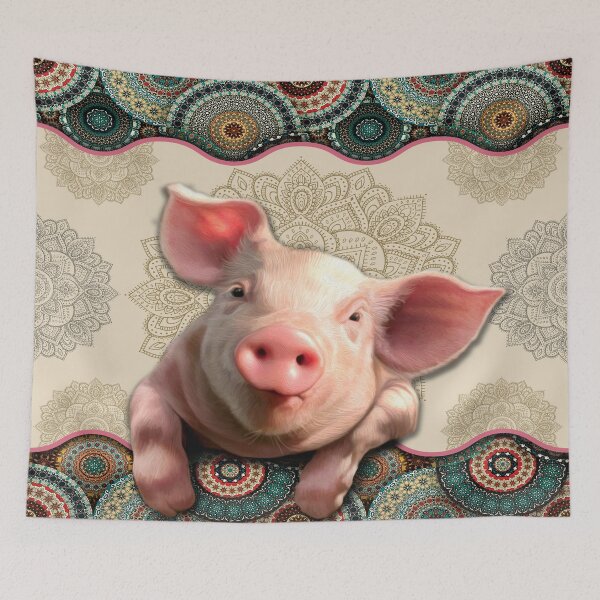 Item preview, Pig Vintage Mandala designed and sold by MatildaWatson.