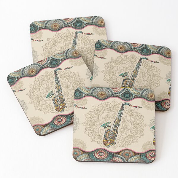 Item preview, Saxophone Vintage Mandala designed and sold by MatildaWatson.
