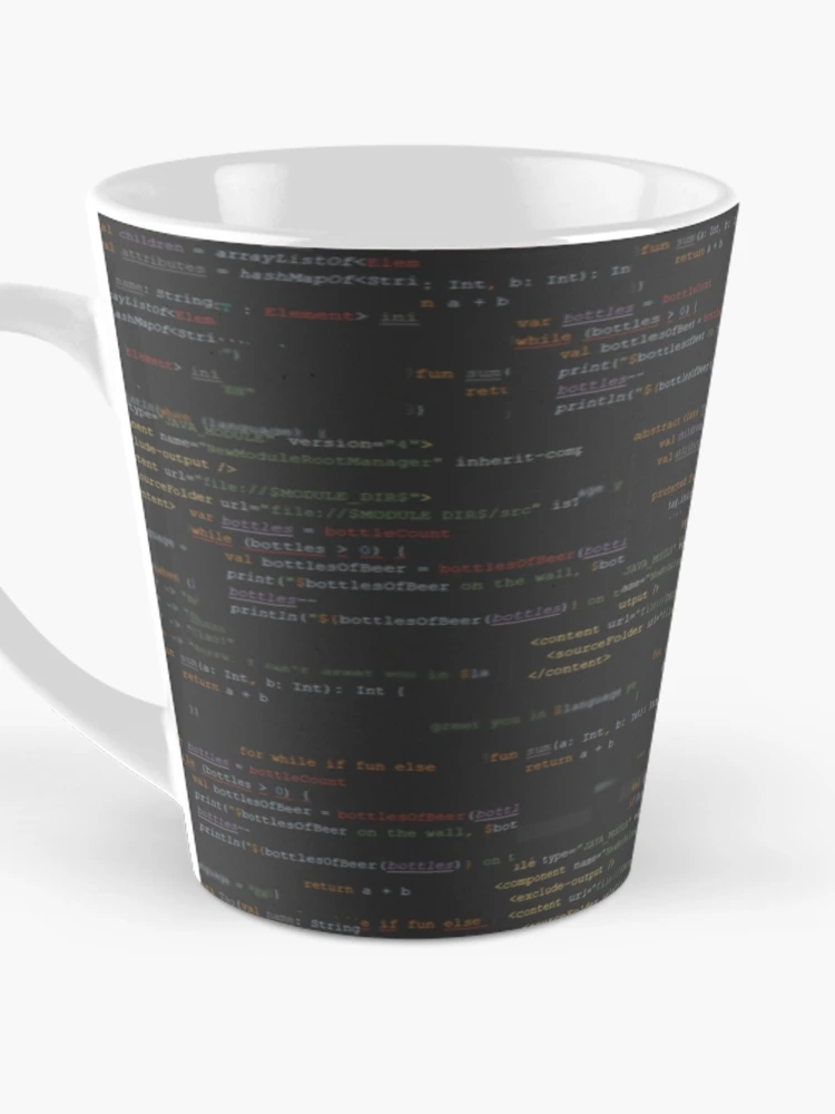 Aperçu 3 sur 4. Mug à café avec l'œuvre Code2 créée et vendue par findingNull.