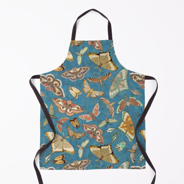 Item preview, Butterflies and Moths on a blue foliage background, larger scale designed and sold by Silver Steer Design.