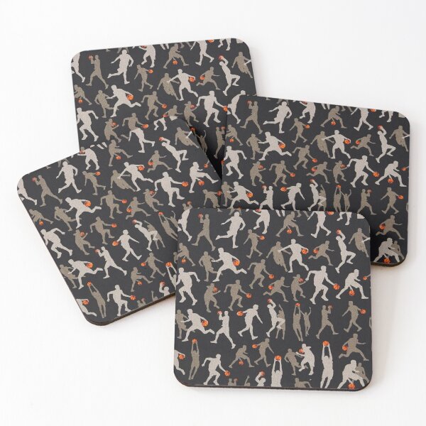 Item preview, Basketball Fabric black patterns designed and sold by Wilkinson39.