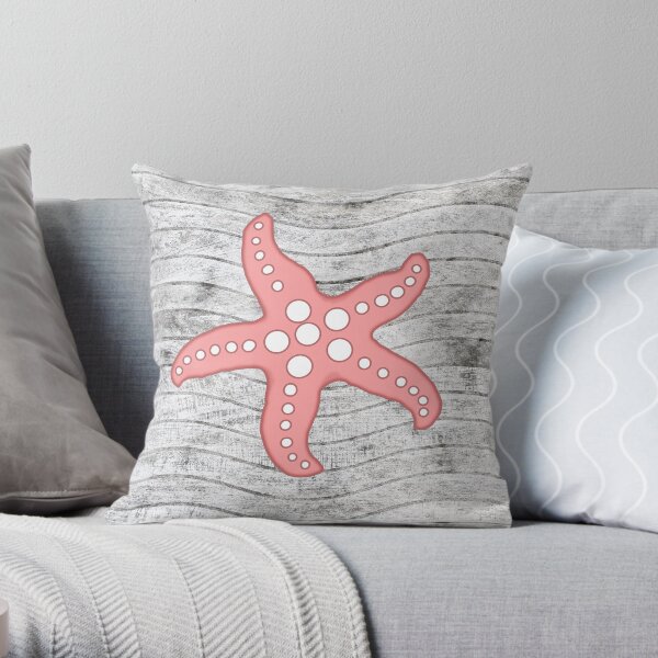 Pink Starfish Throw Pillow