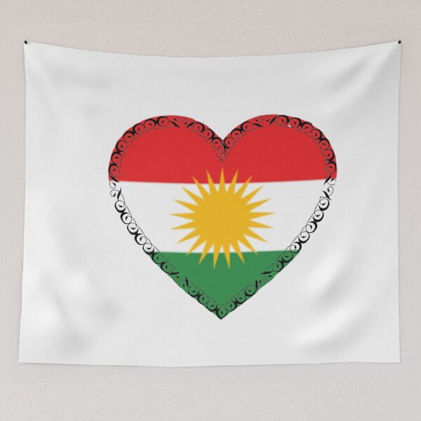 Item preview, KURDISTAN Flag in the shape of a heart designed and sold by KurdishShops.