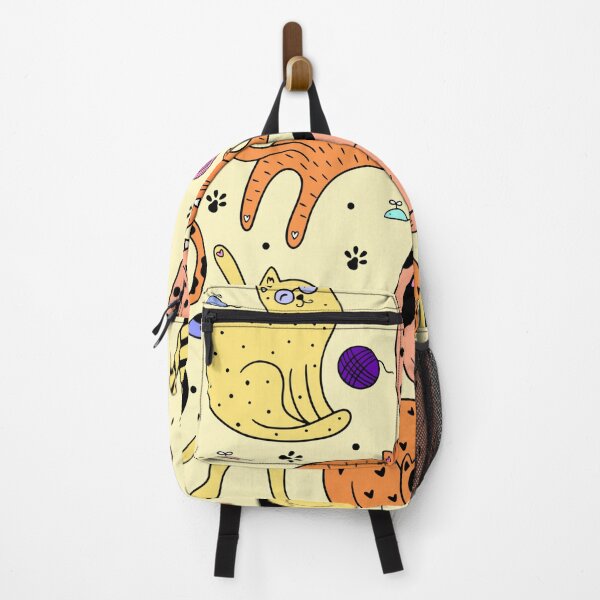 Item preview, Colorful Cute Cat Doodle Seamless Pattern designed and sold by quinellie.