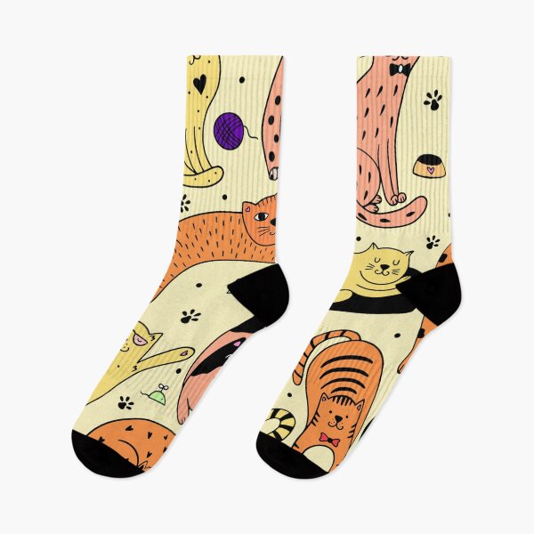 Item preview, Colorful Cute Cat Doodle Seamless Pattern designed and sold by quinellie.