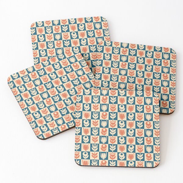 Item preview, Blomma, Retro Flower Checkered Pattern - Retro Styles designed and sold by BesanoStyle.