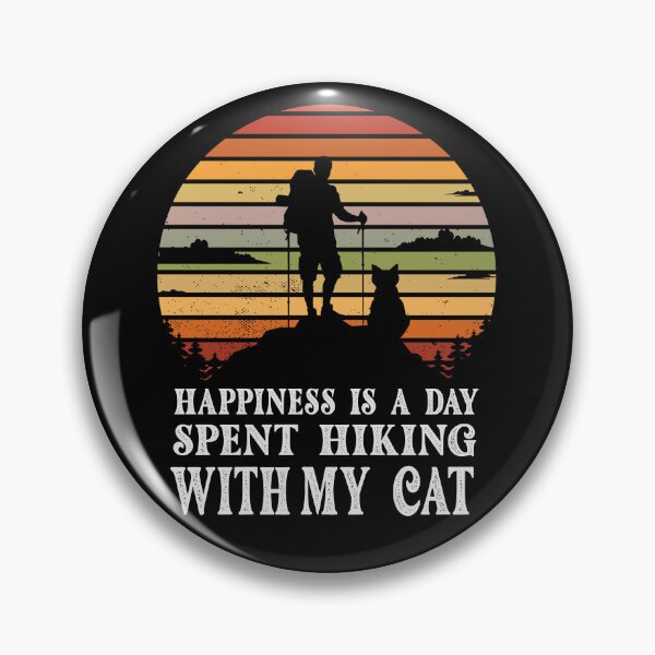 Item preview, HAPPINESS IS A DAY SPENT HIKING WITH MY CAT - HIKING ADVENTURE WITH A CAT designed and sold by DitaNadiaStore.