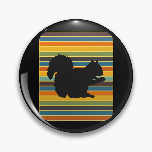 Artikelvorschau, Eichhörnchen schwarze Silhouette Retro-Streifen-Hintergrund entworfen und verkauft von artfulnotebook.