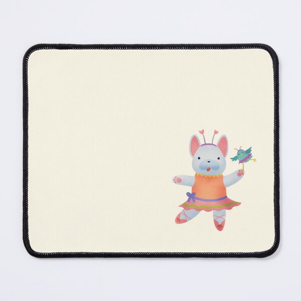 Item preview, Frenchie Ballerina - Cute Dog Illustration - Gray/Blue designed and sold by squigglin.