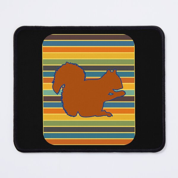 Item preview, Squirrel Brown Silhouette Retro Stripe Background designed and sold by artfulnotebook.