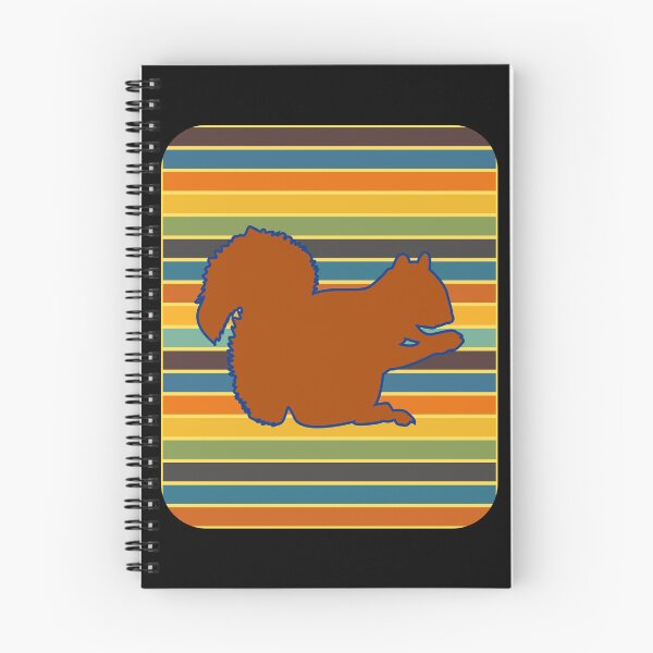 Item preview, Squirrel Brown Silhouette Retro Stripe Background designed and sold by artfulnotebook.