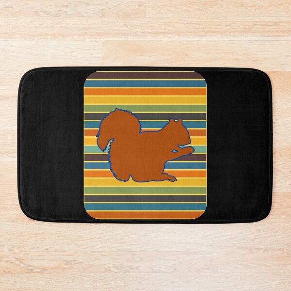 Item preview, Squirrel Brown Silhouette Retro Stripe Background designed and sold by artfulnotebook.