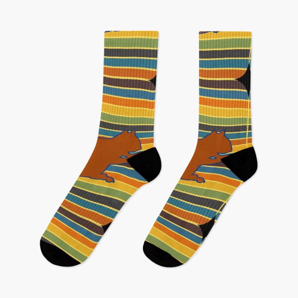 Item preview, Squirrel Brown Silhouette Retro Stripe Background designed and sold by artfulnotebook.