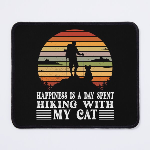 Item preview, HAPPINESS IS A DAY SPENT HIKING WITH MY CAT - HAPPINESS VINTAGE RETRO designed and sold by DitaNadiaStore.