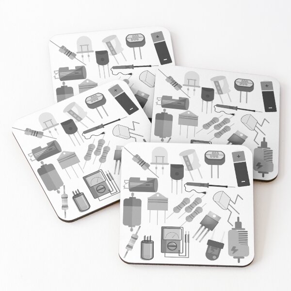 Item preview, Electronic components collage art designed and sold by EngineersArt.